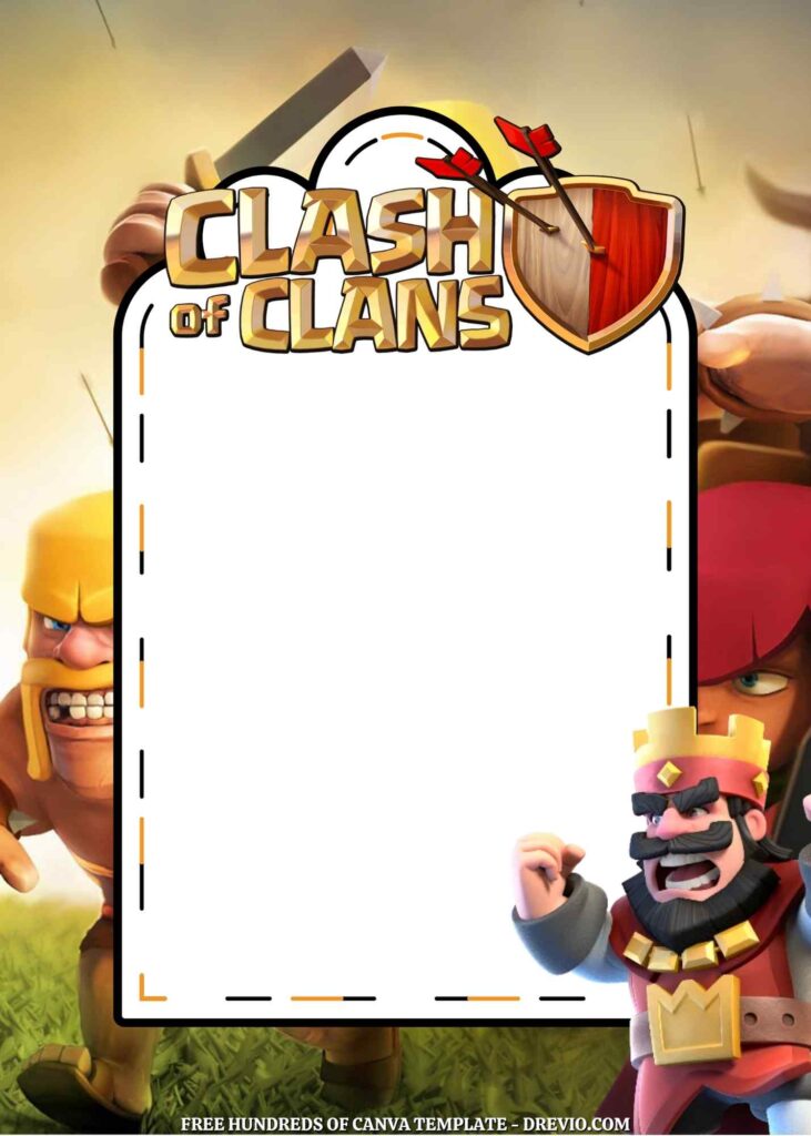 Invitation Template of 20+ Clash of Clans Canva Birthday Invitation Templates 10