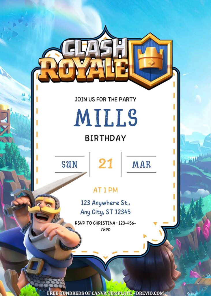 Free Clash Royal Birthday Invitations
