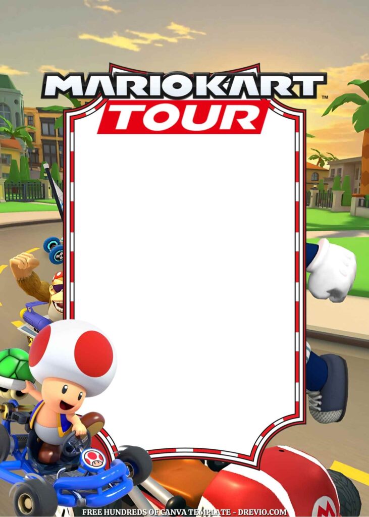 Invitation Template of 22+ Mario Kart Tour Canva Birthday Invitation Templates 13