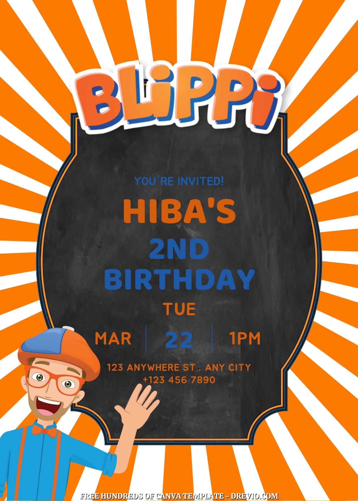 Free Blippi Birthday Invitations Download Hundreds FREE PRINTABLE Birthday Invitation