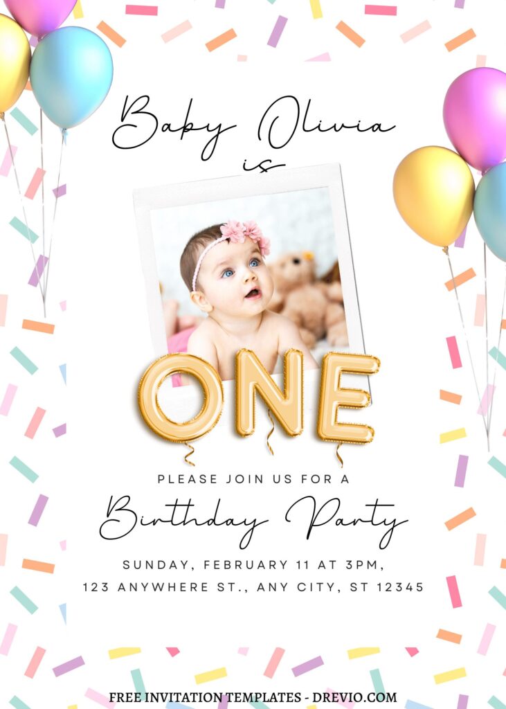 10+ Colorful Baby Sprinkle Canva Birthday Invitation Templates with colorful balloons