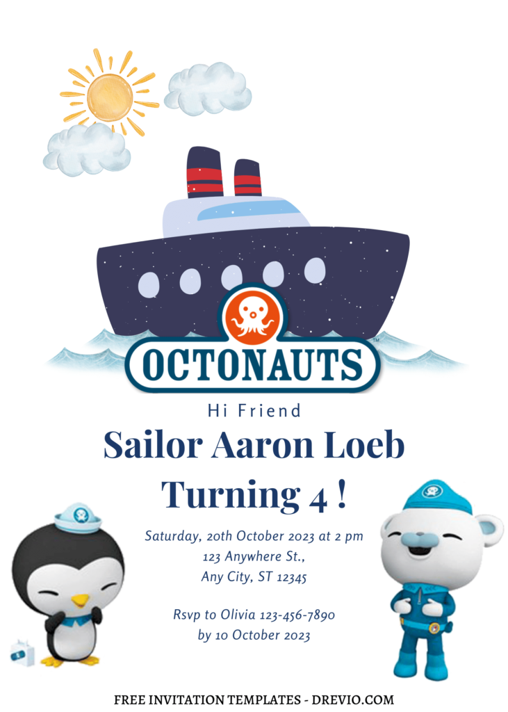 Invitation Template of 8+ Simply Cute And Fun Octonauts Canva Birthday Invitation Templates 2