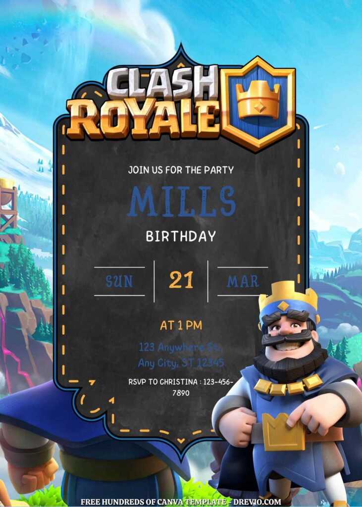 Free Clash Royal Birthday Invitations