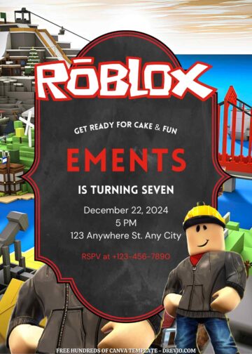 22+ Roblox Canva Birthday Invitation Templates | Download Hundreds FREE ...