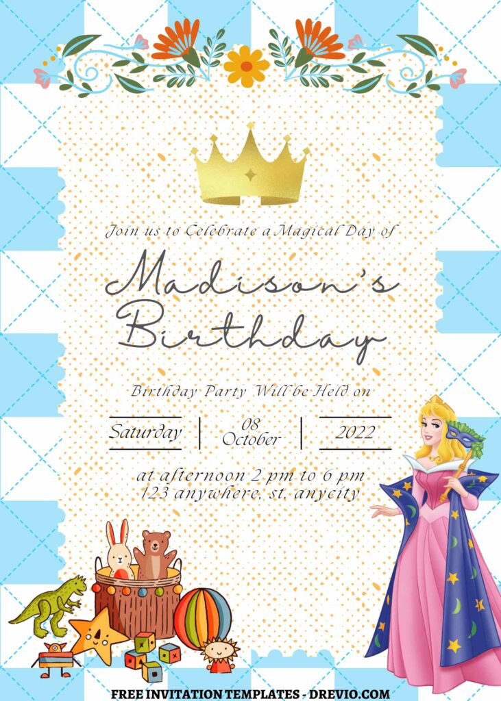 9+ Ultimate Disney Princess Celebration Canva Birthday Invitation Templates  with Birthday gift boxes