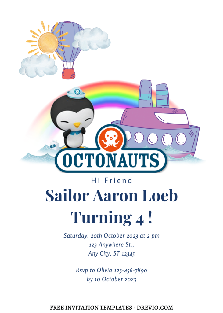 Invitation Template of 8+ Simply Cute And Fun Octonauts Canva Birthday Invitation Templates 1