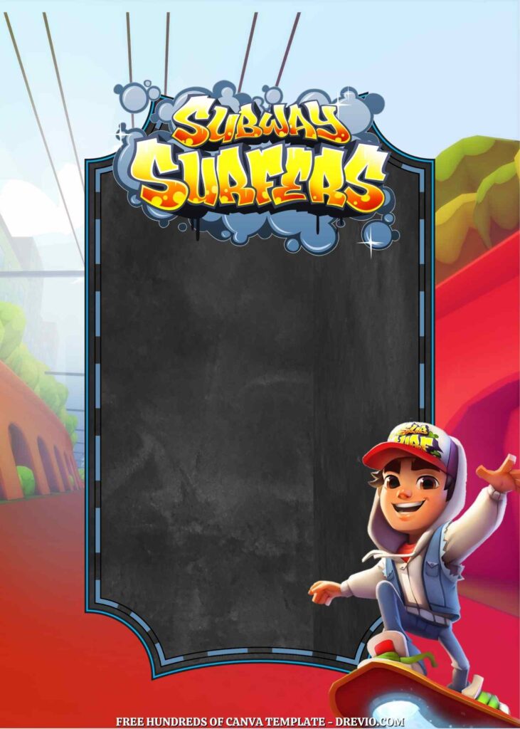 Invitation Template of 20+ Subway Surfers Canva Birthday Invitation Templates 2