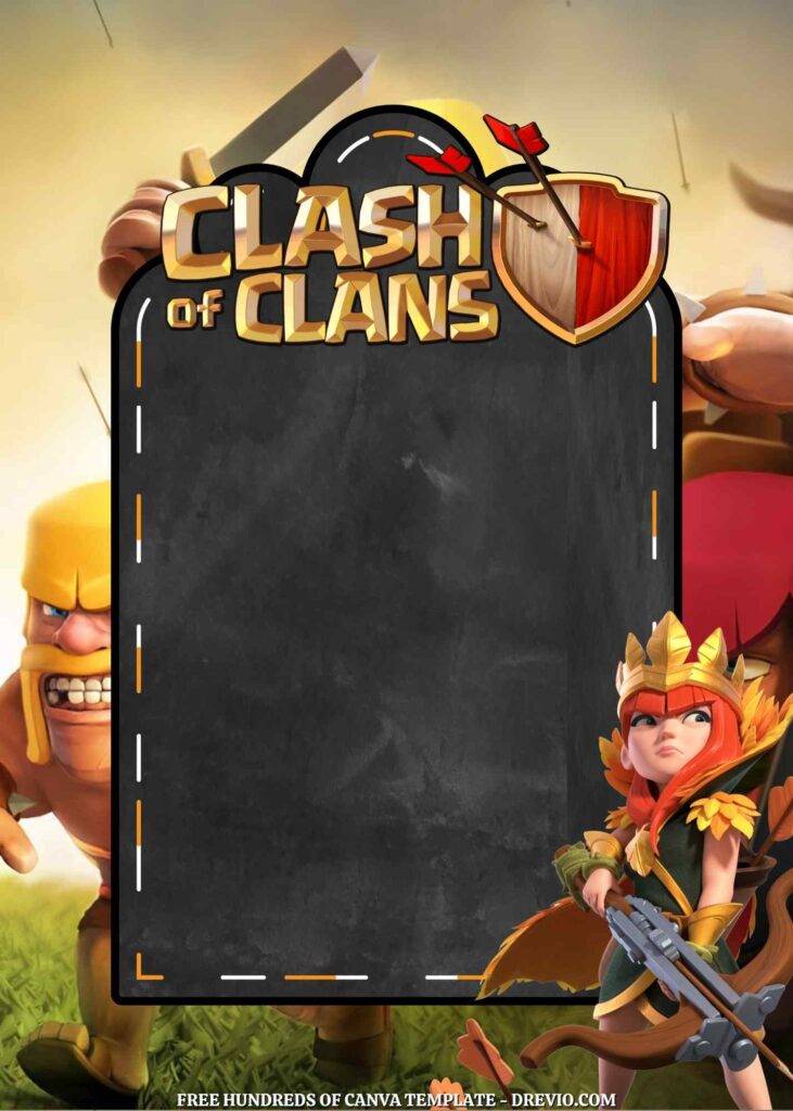 Invitation Template of 20+ Clash of Clans Canva Birthday Invitation Templates 2