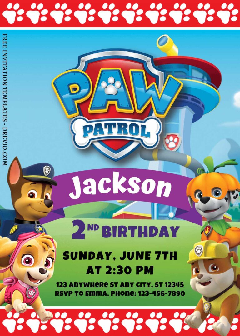 7+ PAW Patrol Canva Birthday Invitation Templates | Download Hundreds ...