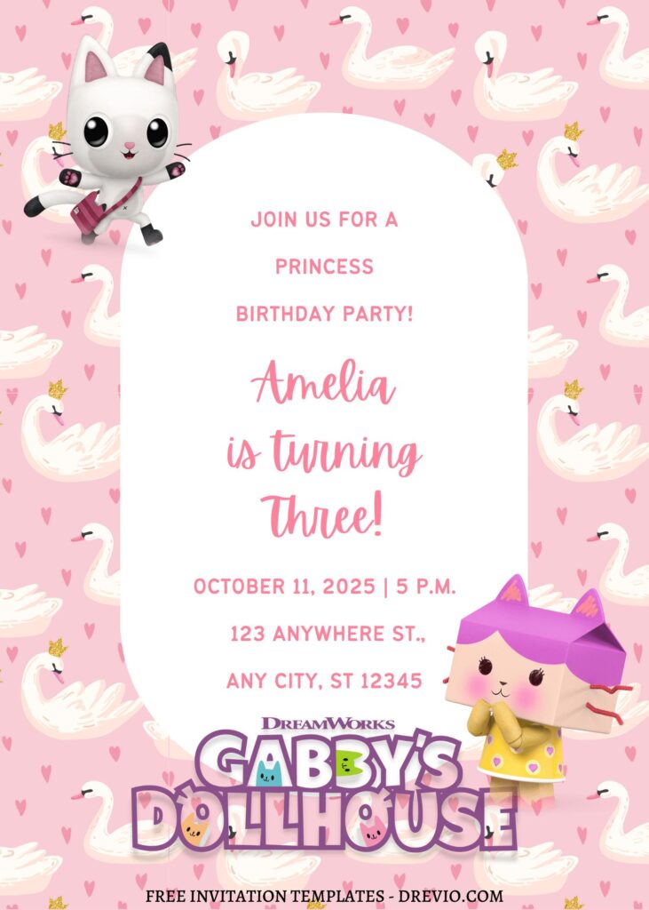 11+ Gabby And Her Cat Friends Canva Birthday Invitation Templates with Kitty Fairy