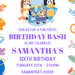 7+ Fluttering Colorful Bluey Canva Birthday Invitation Templates with colorful floral border