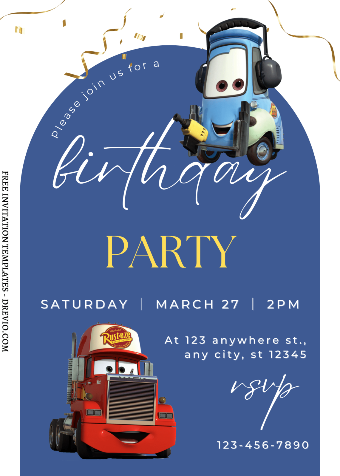 8+ Cars On The Road Canva Birthday Invitation Templates with cute wording