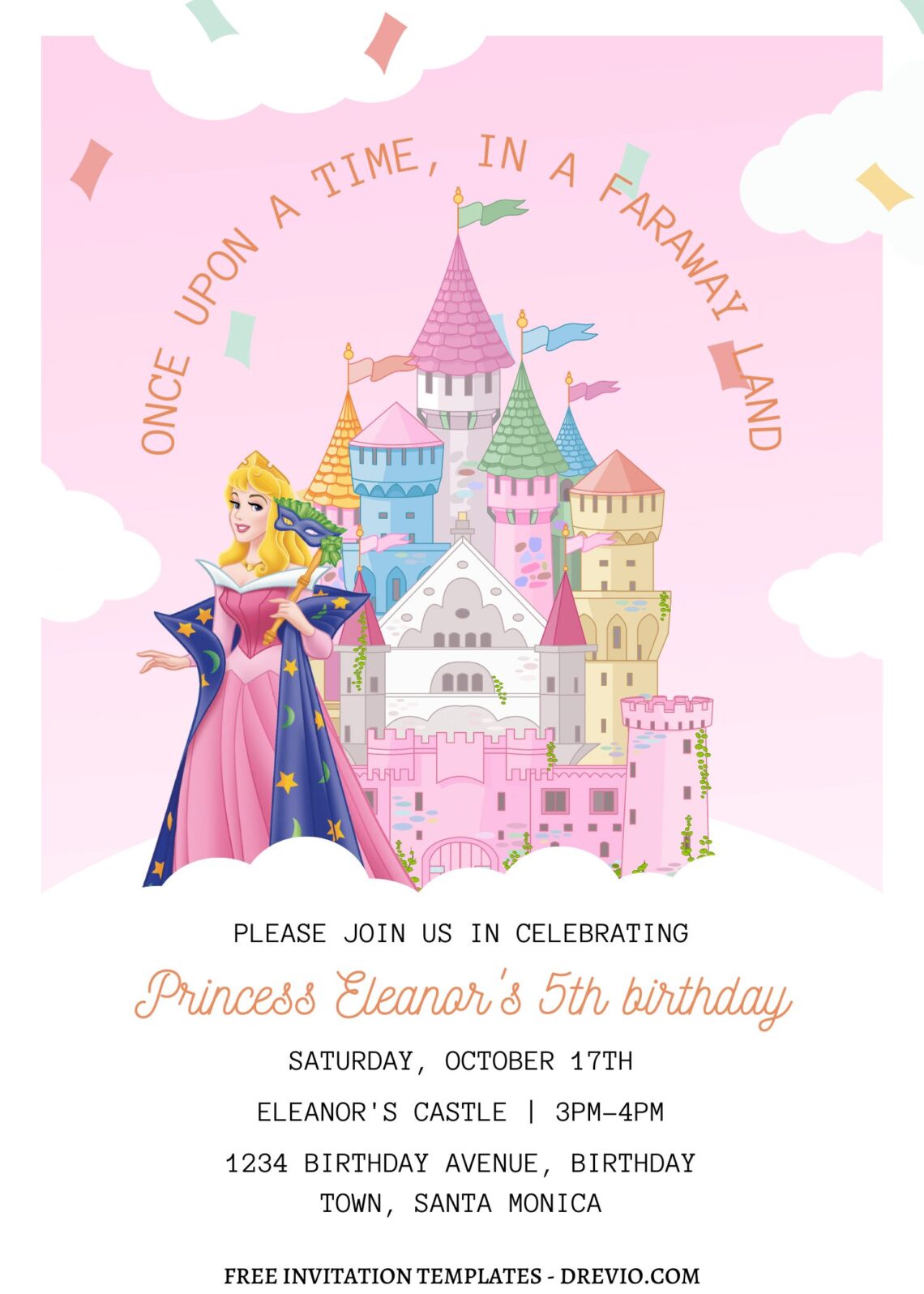 11+ Magical Disney Princess Castle Canva Birthday Invitation Templates with