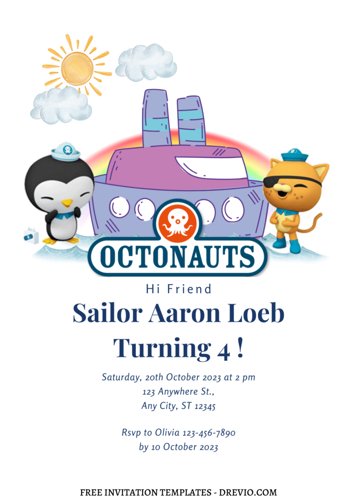 8+ Simply Cute And Fun Octonauts Canva Birthday Invitation Templates with cute wording