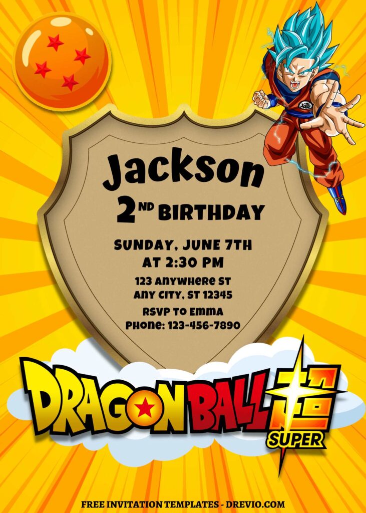 8+ Epic Dragonball Z Canva Birthday Invitation Templates with Crystal Ball