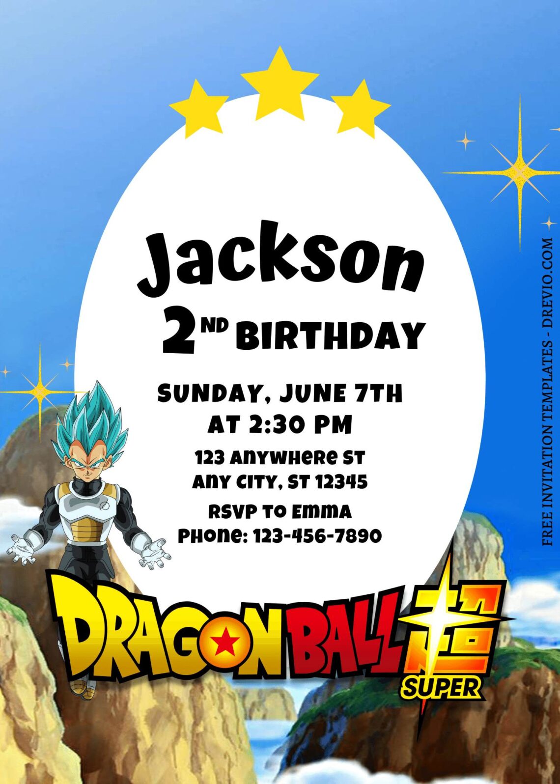 9+ Ultimate Dragonball Super Brolly Canva Birthday Invitation Templates with Cute Wording