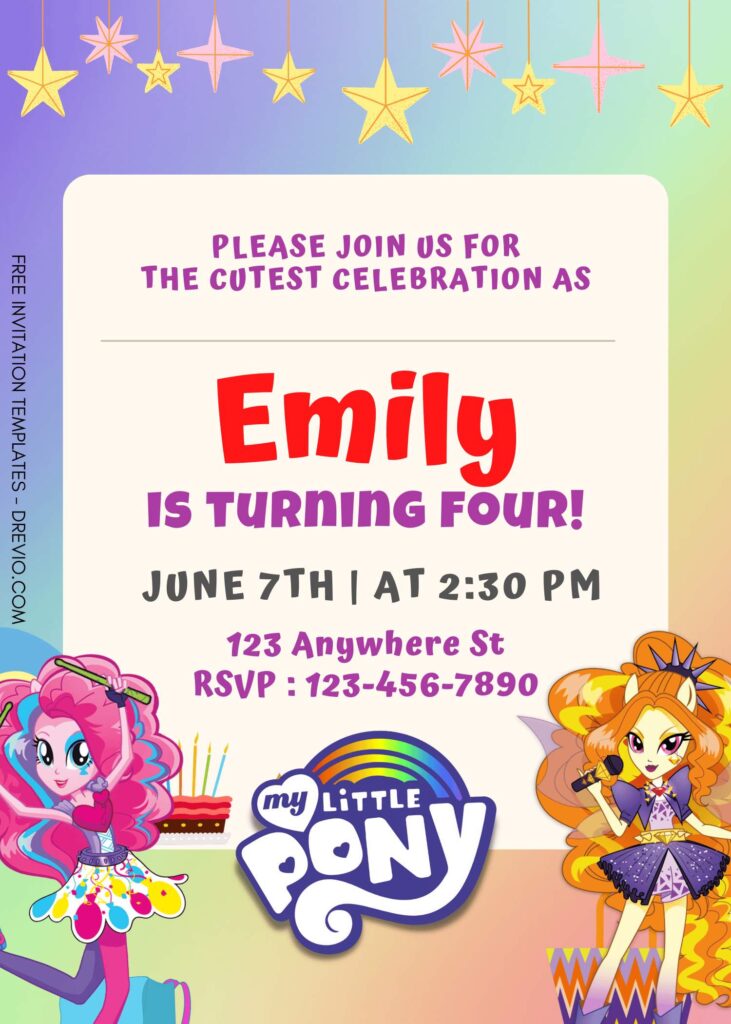 7+ A Million Magic Wishes My Little Pony Canva Birthday Invitation with Fluttershy