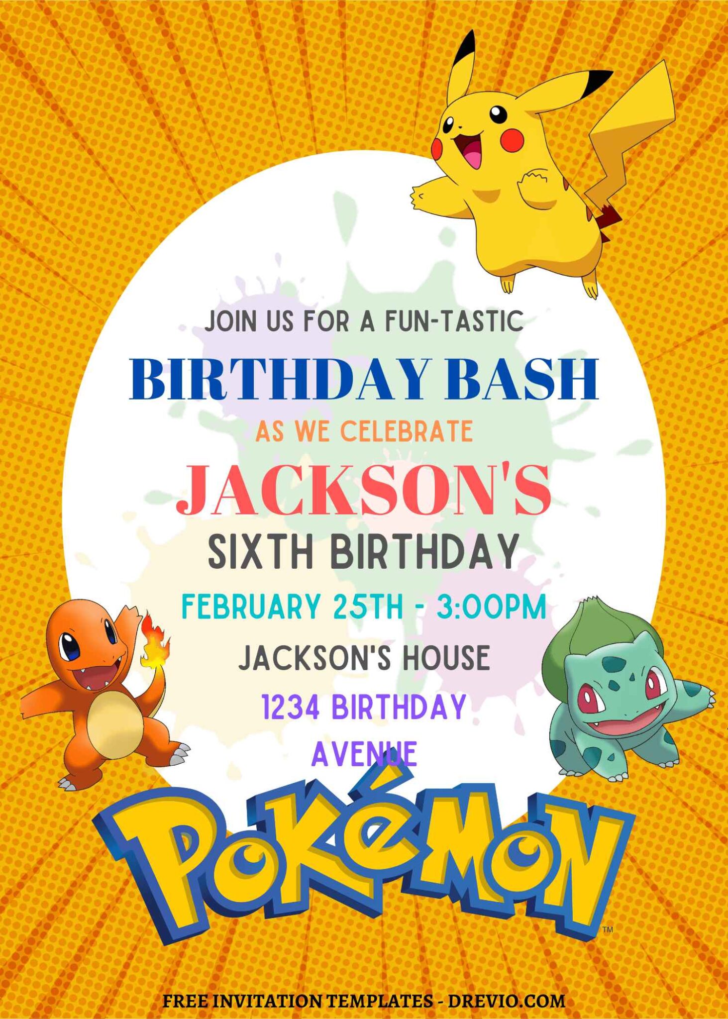 11+ Ultimate Pokemon Canva Birthday Invitation Templates - Drevio ...