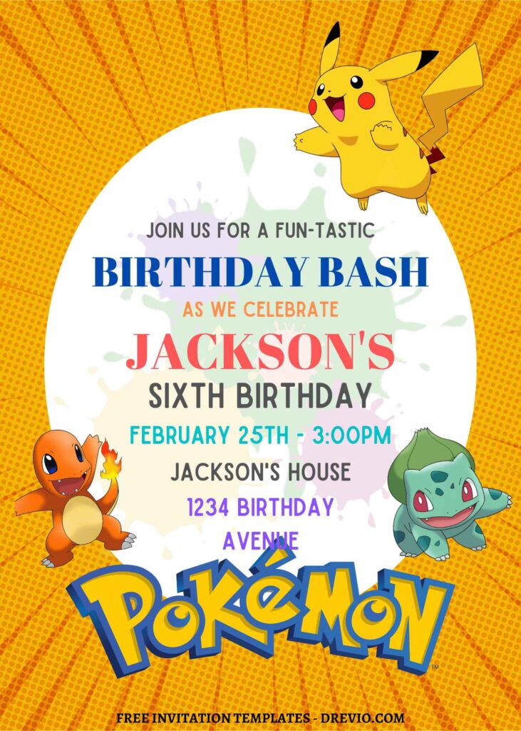 Invitation Template of 11+ Ultimate Pokemon Canva Birthday Invitation Templates 2