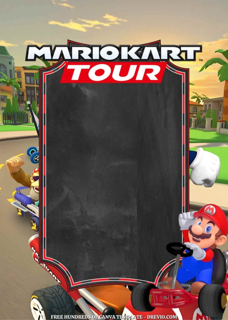 Invitation Template of 22+ Mario Kart Tour Canva Birthday Invitation Templates 5