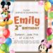 10+ Endearing Mickey & Minnie Mouse Canva Birthday Invitation Templates with Adorable Baby Minnie Mouse