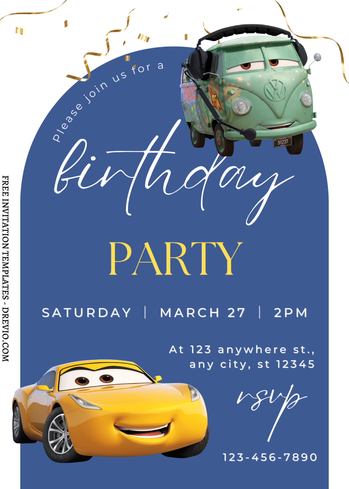 8+ Cars On The Road Canva Birthday Invitation Templates with Mater
