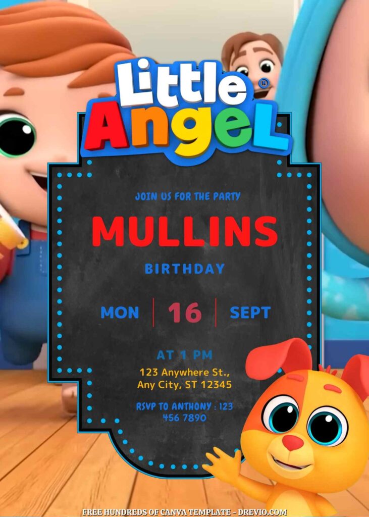 Free Little Angel Nursery Rhymes Birthday Invitation