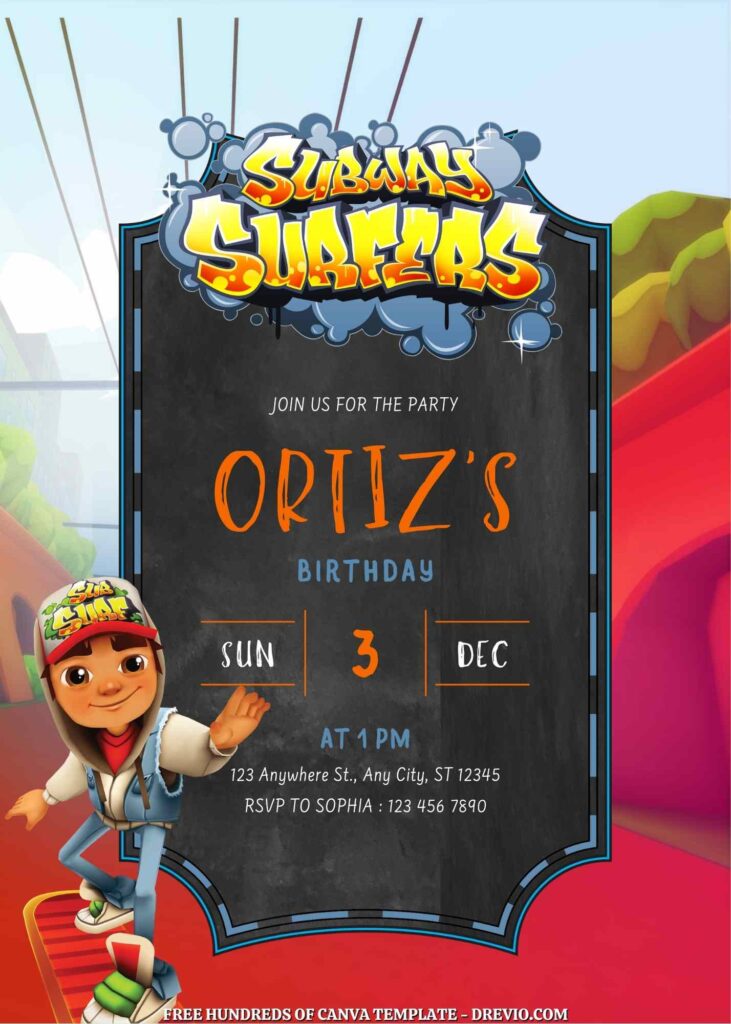 Free Subway Surfers Birthday Invitations