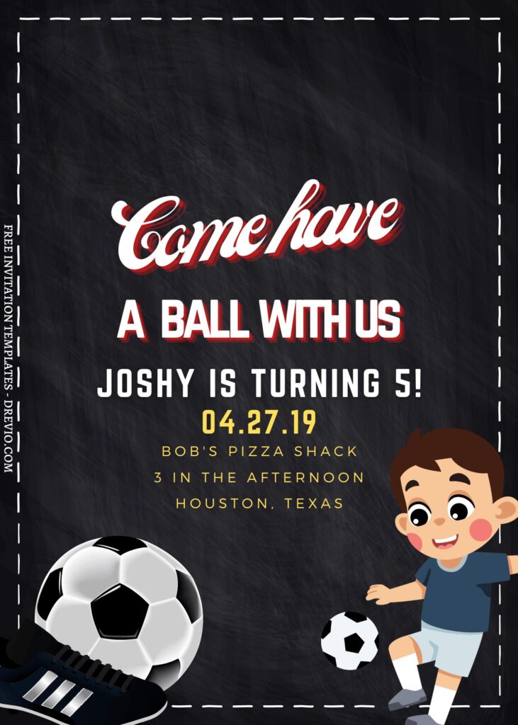 8+ Fun Soccer Themed Canva Birthday Invitation Templates with Soccer ball