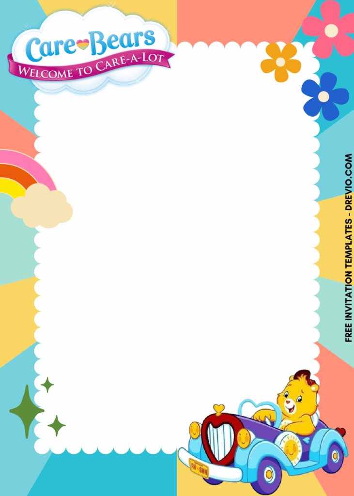 Invitation Template of 7+ Birthday Carnival Care Bears Canva Birthday Invitation Templates 8