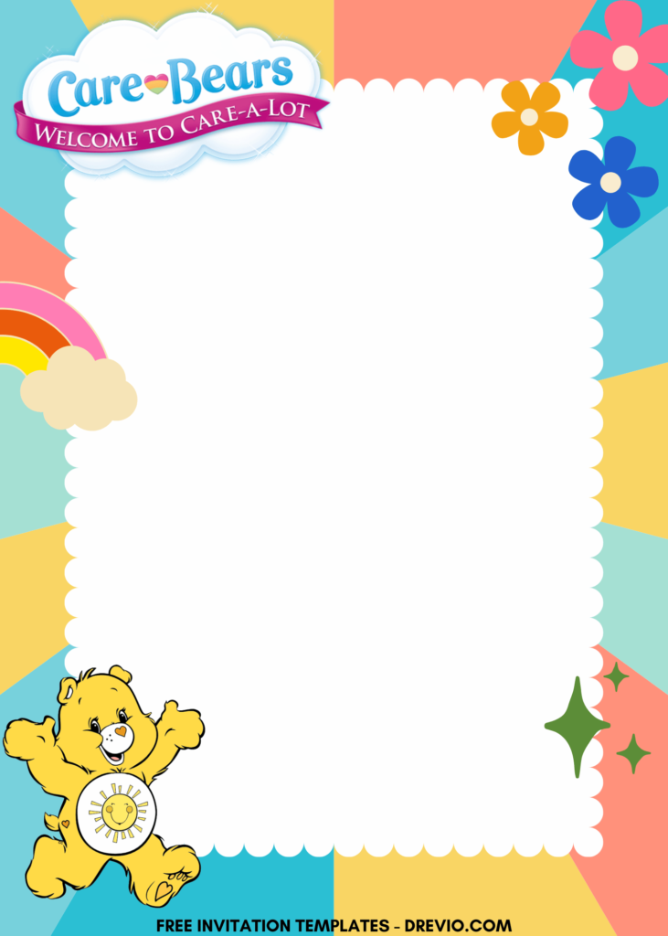 Invitation Template of 7+ Birthday Carnival Care Bears Canva Birthday Invitation Templates 7