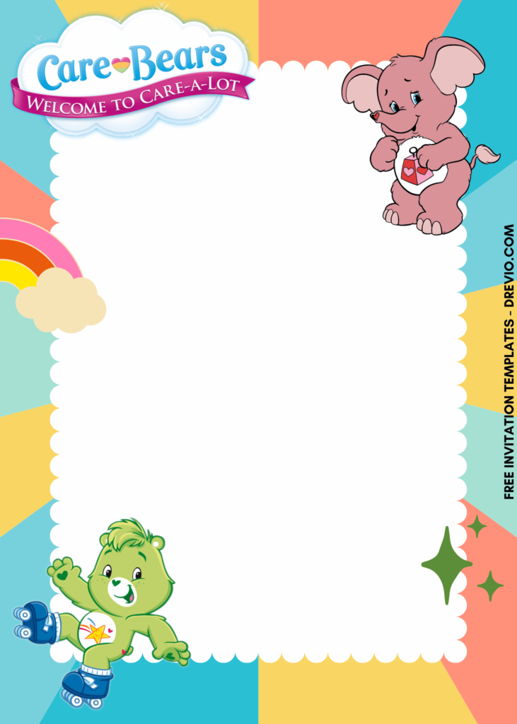 Invitation Template of 7+ Birthday Carnival Care Bears Canva Birthday Invitation Templates 6