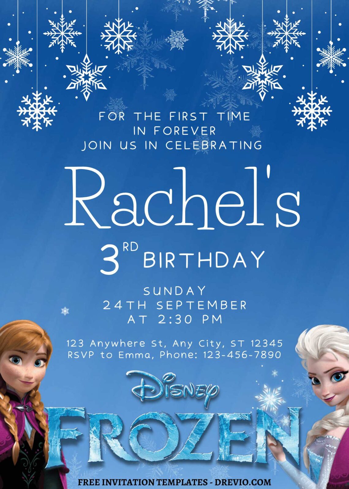 7+ Ice Princess Disney Frozen Canva Birthday Invitation Templates with cute wording