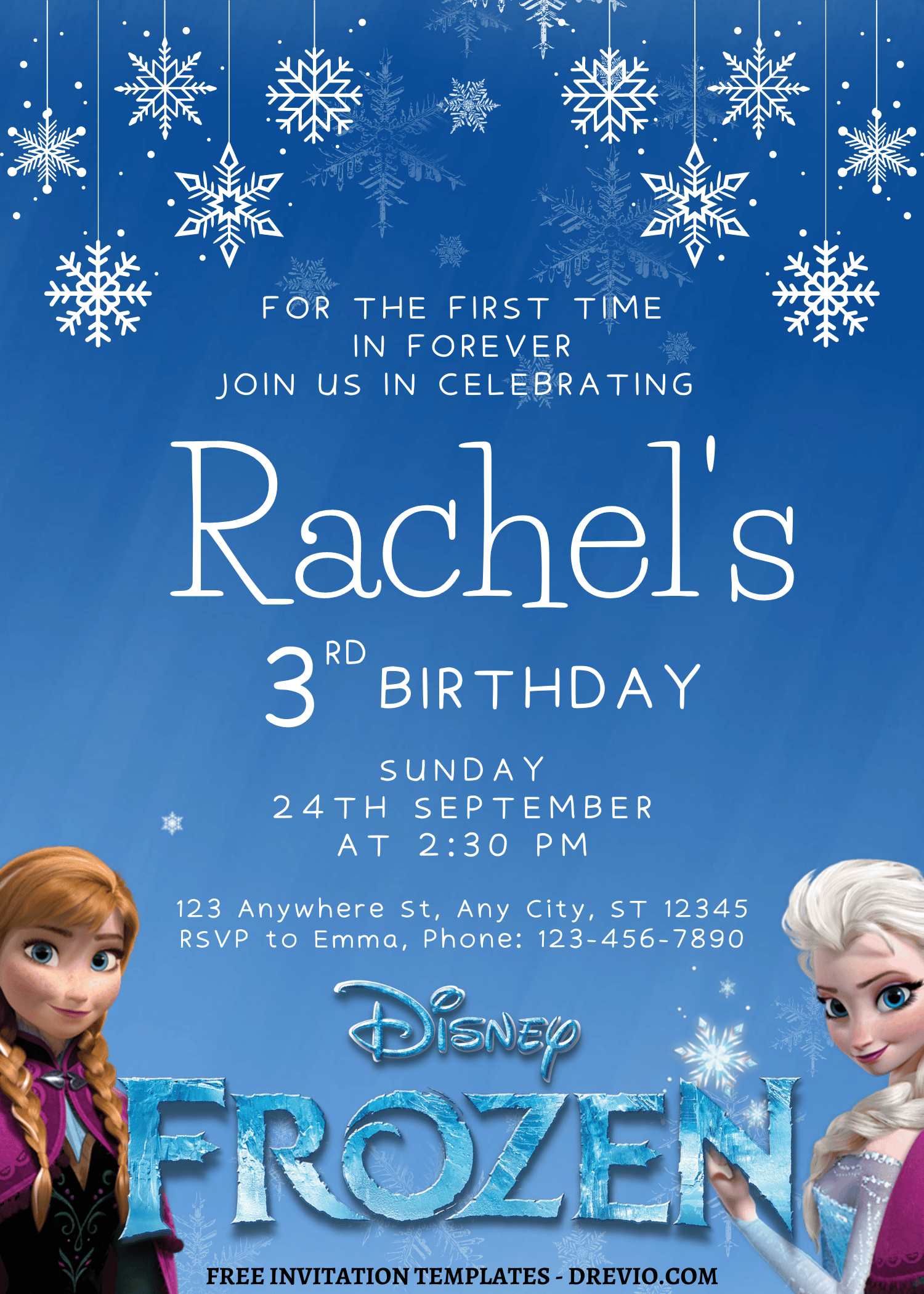 7+ Disney Frozen Canva Birthday Invitation Templates | Download ...