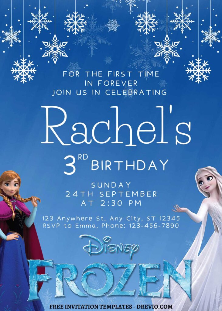 7+ Ice Princess Disney Frozen Canva Birthday Invitation Templates with Elsa
