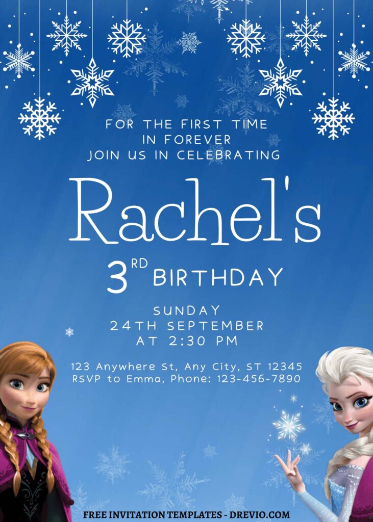 7+ Ice Princess Disney Frozen Canva Birthday Invitation Templates with Anna