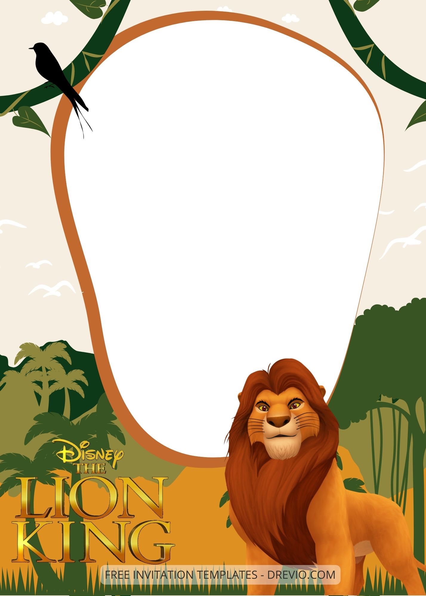 Blank Lion King Party Canva Birthday Invitation Templates Four