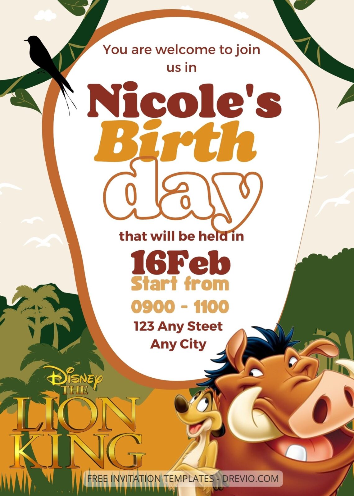7+ Lion King Party Canva Birthday Invitation Templates One