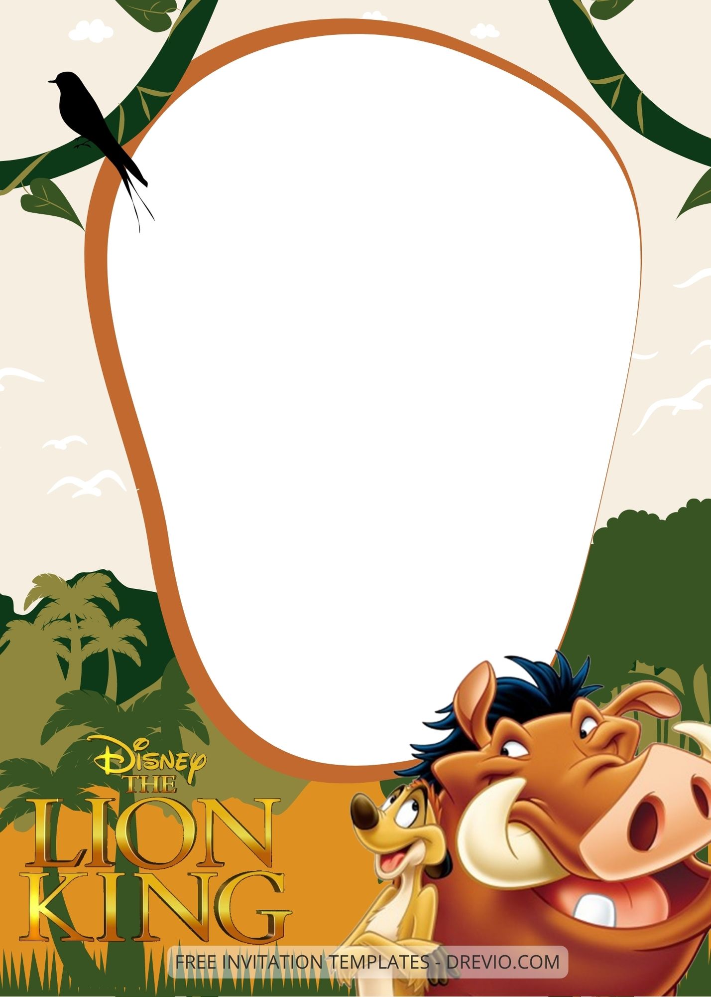 Blank Lion King Party Canva Birthday Invitation Templates Two