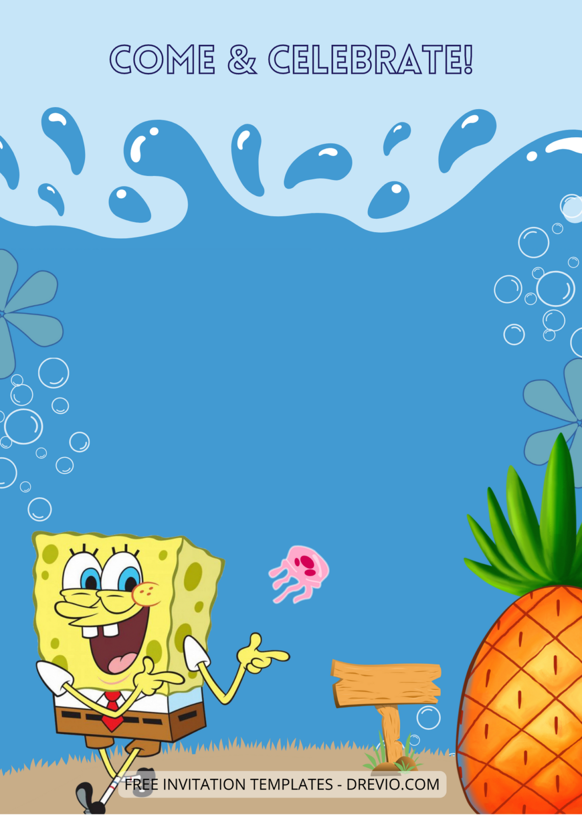 7+ Under The Ocean Spongebob Squarepants Canva Birthday Invitation