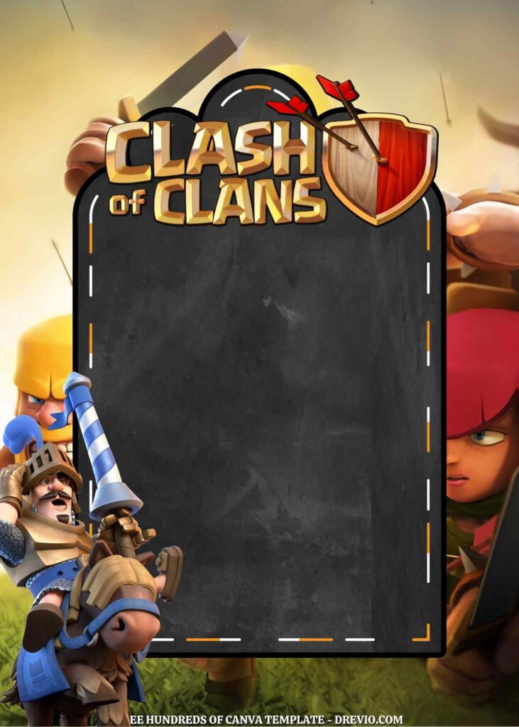 Invitation Template of 20+ Clash of Clans Canva Birthday Invitation Templates 4