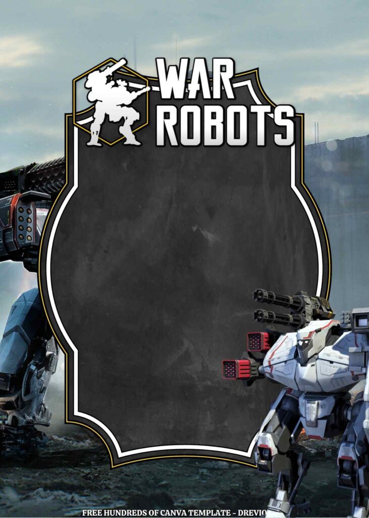 Invitation Template of 22+ War Robots Canva Birthday Invitation Templates 3