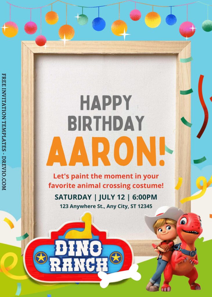 10+ Dino Ranch Party Park Canva Birthday Invitation Templates with Cute wording