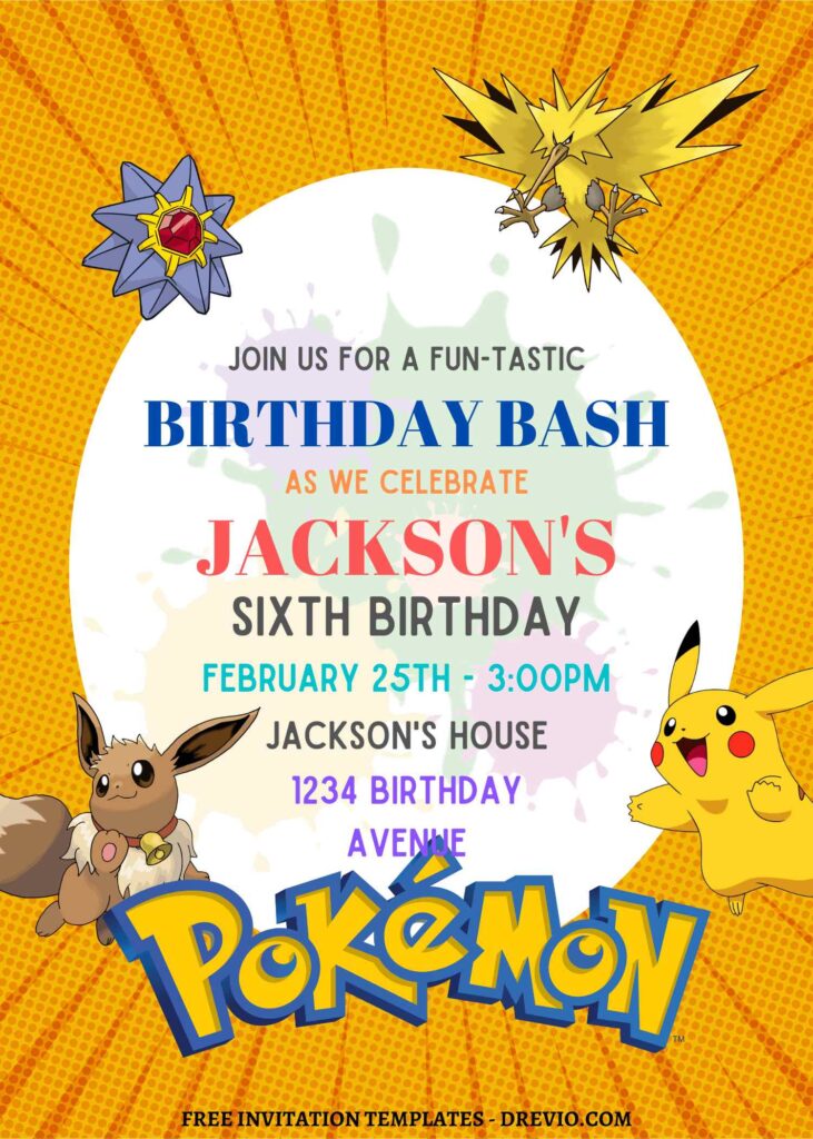 11+ Ultimate Pokemon Canva Birthday Invitation Templates with Pikachu