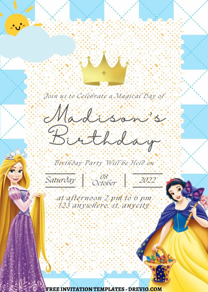 9+ Ultimate Disney Princess Celebration Canva Birthday Invitation Templates  with Snow White