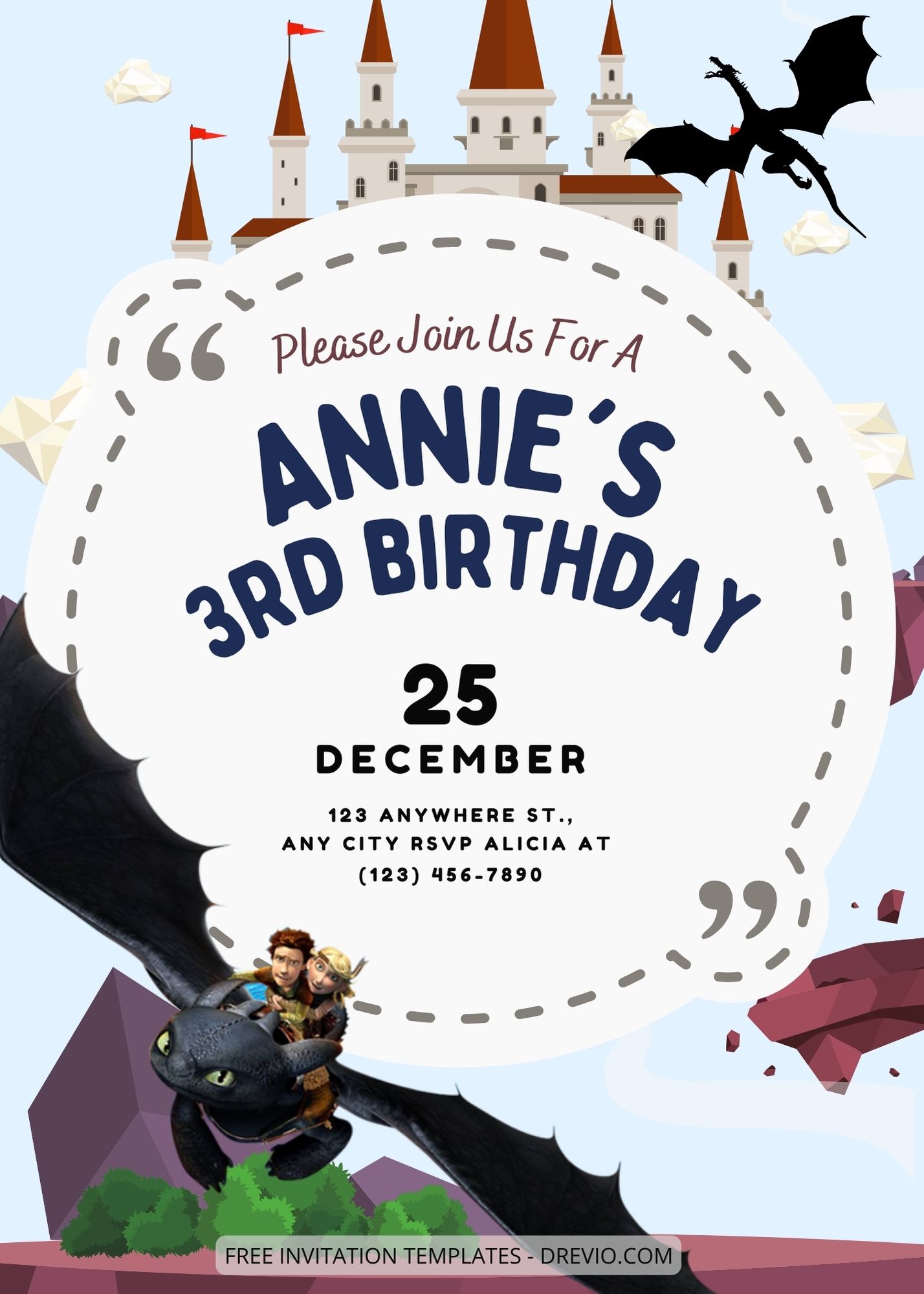 8+ How To Train Your Dragon Canva Birthday Invitation Templates One
