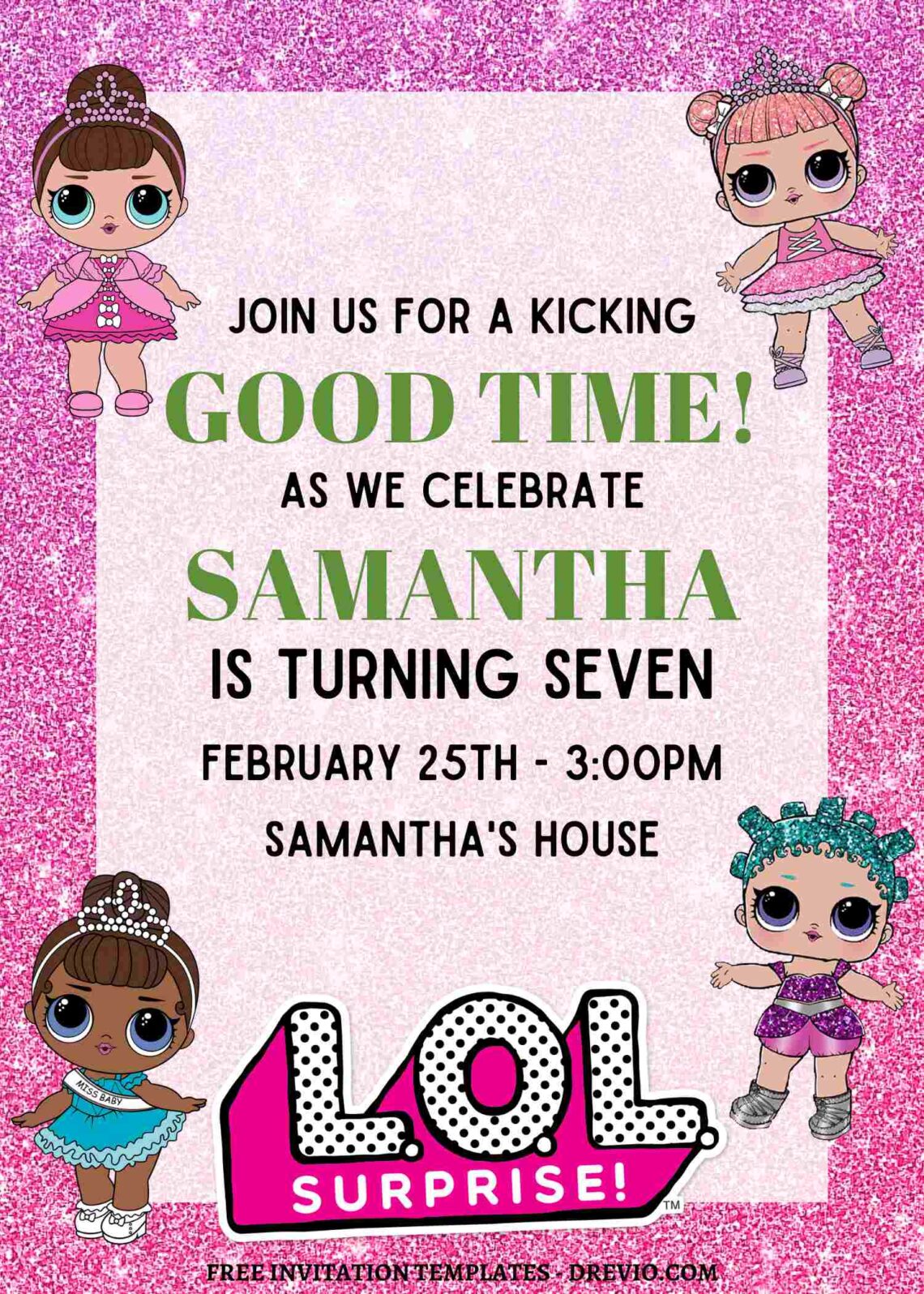 8+ Sparkling Glitter LOL Surprise Canva Birthday Invitation Templates ...