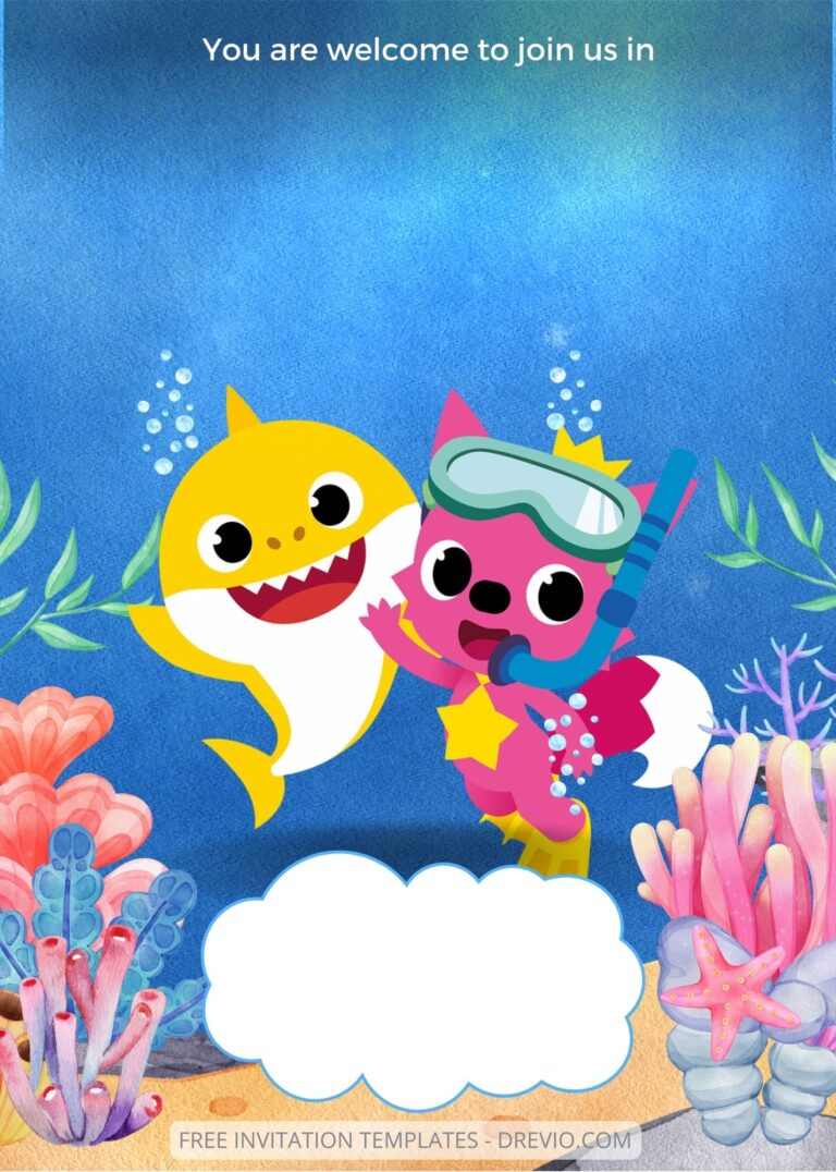 8+ Pinkfong Baby Shark Canva Birthday Invitation Templates | Download ...