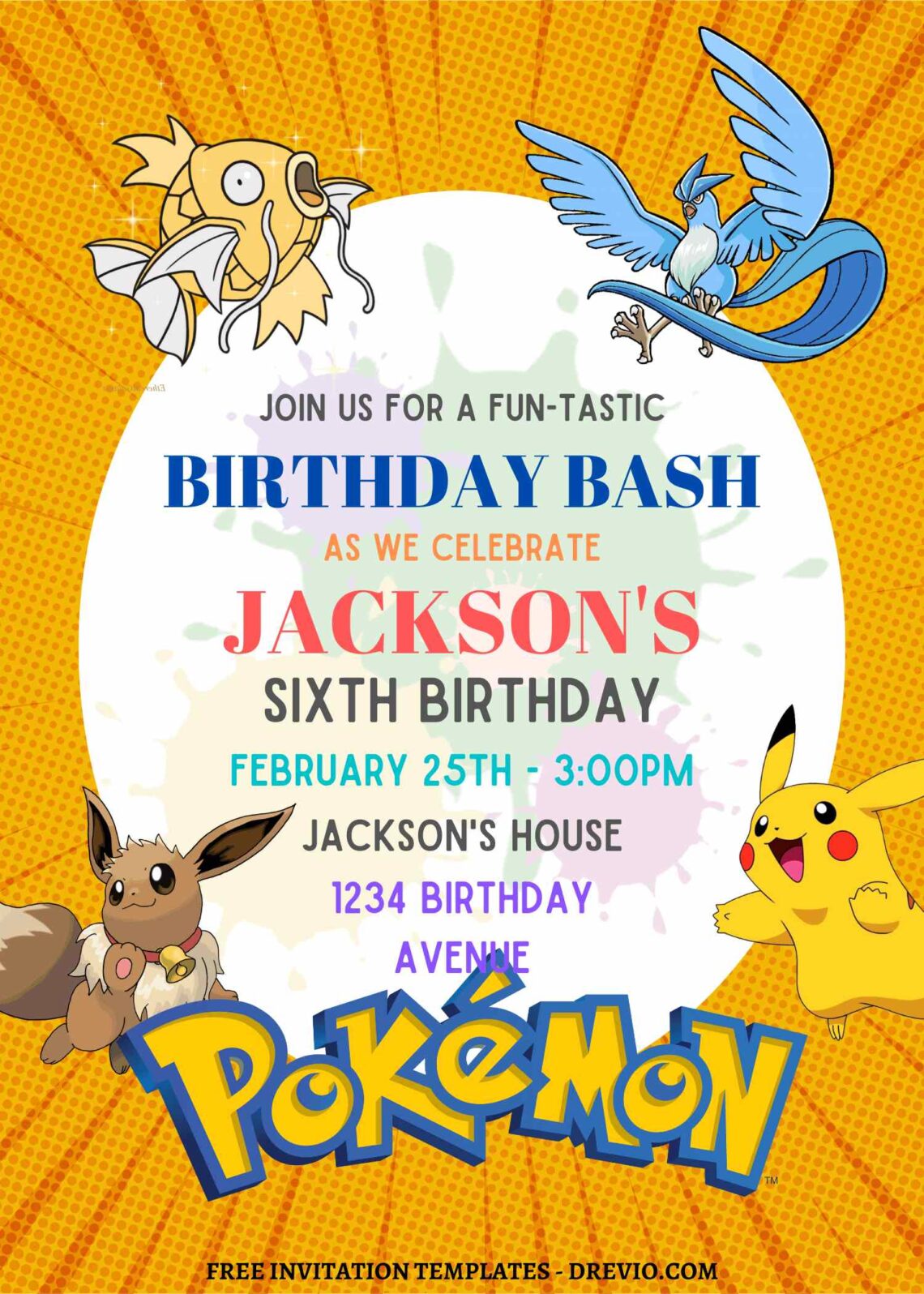 11+ Ultimate Pokemon Canva Birthday Invitation Templates C | Download ...