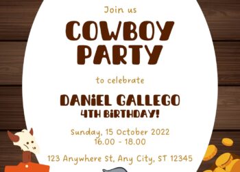 9+ Tom & Jerry Cowboy Up Canva Birthday Invitation Templates with Cowboy hat